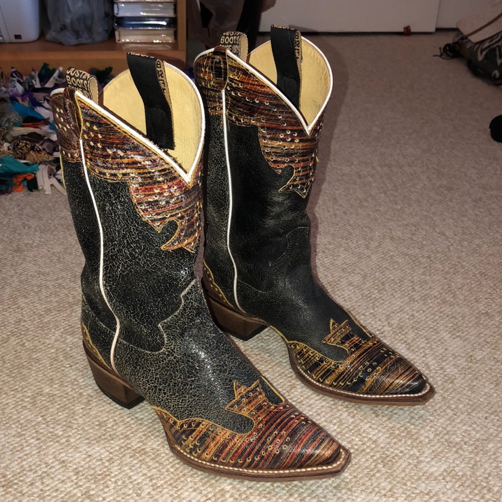 Justin Black Crackle Vera Boots